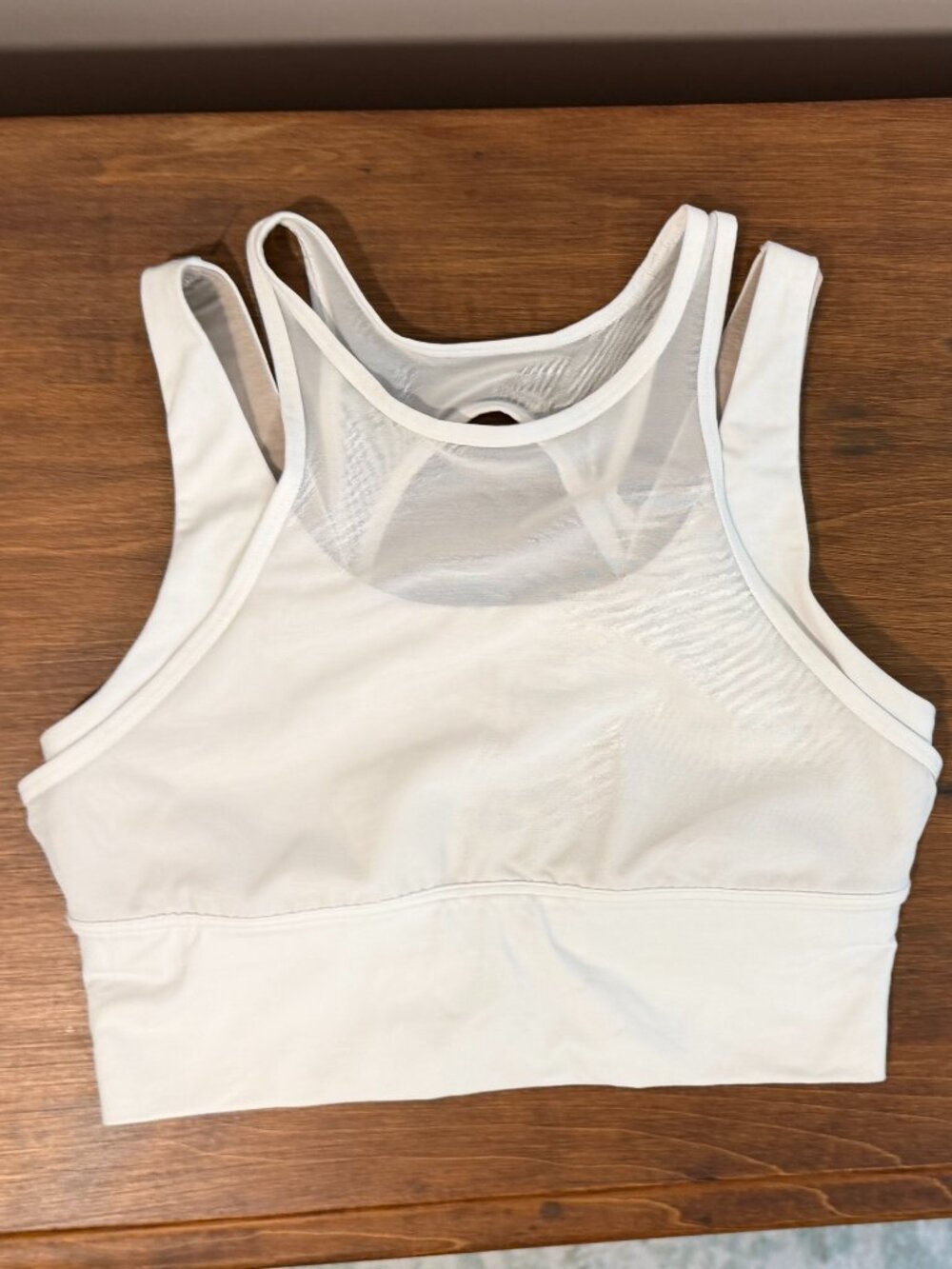 Lululemon White Double Layered Strap Bra Light Support Size 6